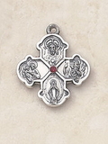 Creed SS400RU Sterling Silver/Ruby Four Way Medal