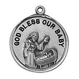 Creed SS716-11 Sterling Silver Medal - God Bless Our Baby