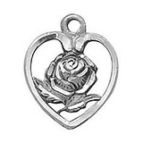 Creed SS7173 Sterling Silver Medal - Pro Life Rose