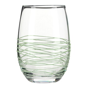 Sippin' Pretty T0540 Textured Spun Stemless Wine Glass - Coastal Blue