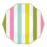 Slant T1003 Decagon Foil Paper Plates - Stripes - 8ct