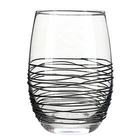 Sippin' Pretty T2268 Textured Spun Stemless Wine Glass - Black