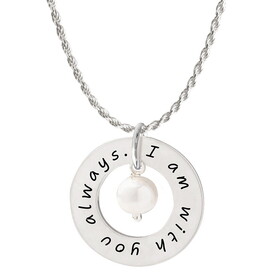 Kingdom Jewelry T3222 Matthew 28:20 Circle Necklace - Divine Protection