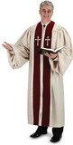 Cambridge TS786 Cambridge™ Ivory & Burgundy Pulpit Robe with Embroidered Ivory Crosses
