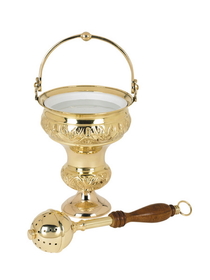 Sudbury VC224 Ornate Holy Water Pot With Sprinkler Set