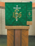 RJ Toomey VC733 Maltese Jacquard Pulpit Scarf: Green