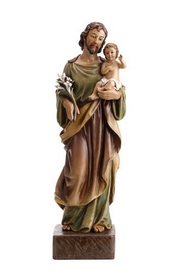 Avalon Gallery WC061 St. Joseph and Child Val Gardena Statue