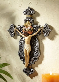 Christian Brands WC062 10" Calvary Sacred Heart Crucifix