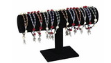 Creed WC704 4 x 3 mm crystal silver / red roses Rosary Bracele - 3/pk