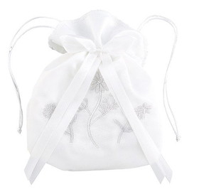 Sacred Traditions YT078 First Communion Floral Drawstring Purse