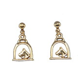 Exselle Stirrup with Horsehead Gold Plated Earrings