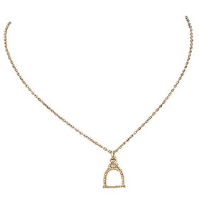 Exselle Stirrup Textured Gold Plate Pendant