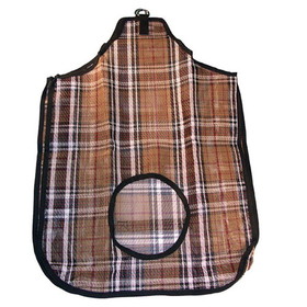 Intrepid International Tan with Red/Black Plaid Mesh Hay Bag
