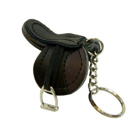 Intrepid International English Saddle Leather Key Chain