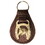 Intrepid International Two Horse Heads Leather Key Fob