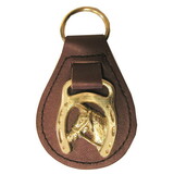 Intrepid International Horse Head Solid Brass Black Key Fob