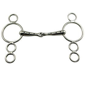 Coronet Stainless Steel Gag Continental Hollow Whistle Snaffle Bit 5 1/2"