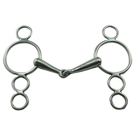 Intrepid International Coronet Stainless Steel 3 Ring Continental Snaffle Gag Bit - 16mm Mouth