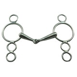 Intrepid International Coronet Stainless Steel 3 Ring Continental Snaffle Gag Bit - 17mm Mouth