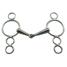 Intrepid International Coronet Stainless Steel 3 Ring Continental Snaffle Gag Bit - 17mm Mouth