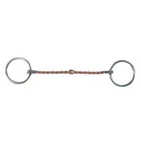 Intrepid International Snaffle Copper Twisted Wire 5" Bit Mouth 1 1/2" Rings