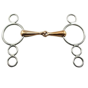 Coronet Stainless Steel Gag Continental Copper Mouth Snaffle Bit 5"