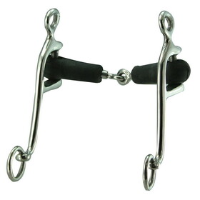 Coronet Stainless Steel Walking Horse Pinchless Bit 5" Rubber Mouth Snaffle 6" Shanks
