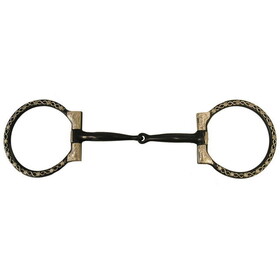 Coronet Futurity Snaffle Bit 5" Sweet Iron with Copper Inlay Barbwire Detail
