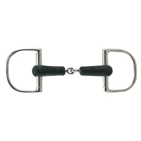 Coronet Stainless Steel Dee with Hard Rubber Snaffle Bit 5" with 3" Rings