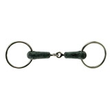 Intrepid International Loose Ring Hard Rubber Mouth Snaffle Stainless Steel Bit