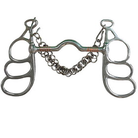 Intrepid International Butterfly Medium Port Driving Horse Bit 3-Loop