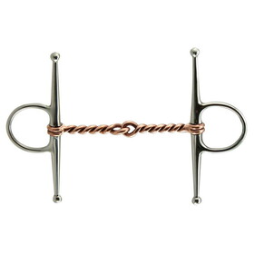 Coronet Full Cheek Copper Twisted Wire Snaffle Stainless Steel Bit 5"