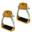 Intrepid International Aluminum Western Stirrups with Leather Band and Rubber Tread