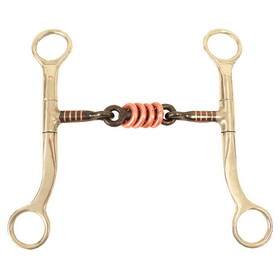 Coronet Curb Training Iron 3 Piece Copper Inlay Rings Mouth Bit 5"
