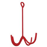 Intrepid International Cleaning Hook 4 Prong Red Powder Coated