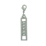 Exselle Zipper Pull with Clear Stones - Platinum Plate