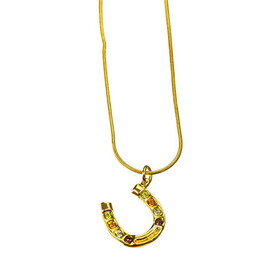 Exselle Pendant Horseshoe Gold Plate With Color Stones