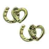 Exselle Horseshoe/Heart Gold Plate Earrings