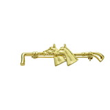 Exselle Exselle Whip with 2 Horse Heads Large Gold Plate Stock Pin