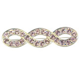 Intrepid International Exselle Infinity Breast Cancer Pink Stones Platinum Plate Stock Pin