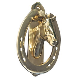 Intrepid International Solid Brass Horse Head Door Knocker