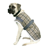 Intrepid International High Spirit Fleece Plaid Dog Coat Reflective Strip 22 -28
