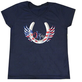 Intrepid International 2kGrey Ladies USA Flying Hoof Tee Shirt