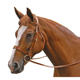 Exselle Exselle Elite Traditional Flat Hunting Bridle with Laced Reins - Oak