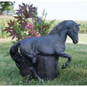 Forge Hill Sculpture - Horse with Flower Pot Holder