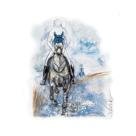 Haddington Green Equestrian Art Print - Sylt Cross Country 2 Matted 7.75" X 11.75"