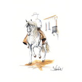 Haddington Green Equestrian Art Print - Cordoba Andalusian 2 Matted 7.75