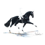 Haddington Green Equestrian Art Print - Las Vegas 2 (Dressage) Matted 7.75