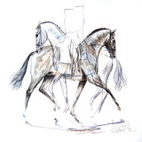 Print - Pas De Deux (Dressage) Horse 19.75