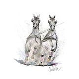 Haddington Green Equestrian Art Print - Gespann (Driving) Horse 19.75
